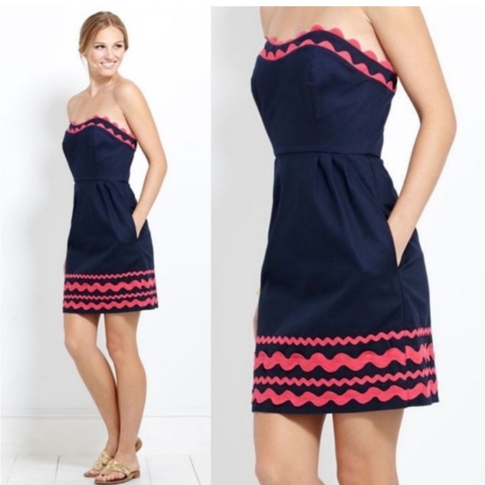 VINEYARD VINES Ric Rac Strapless Dress